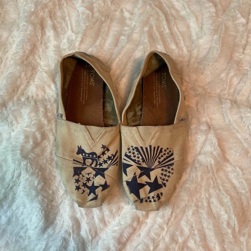 Toms Democrat Donkey Political Shoes Flats Men’s 9/ women’s 11